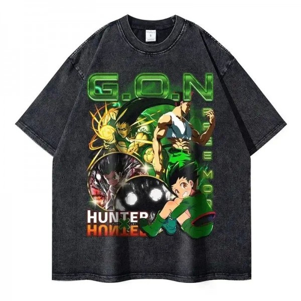 T-shirt pour Homme, Vêtement 100% Coton Vintage Délavé Surintendant Phantom PE Manga Killua Gon Chrollo|17,09 €|OKKO MODE