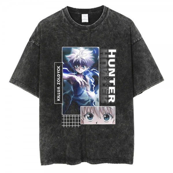 T-Shirt à Manches Courtes Homme Streetwear Hip Hop Délavé Vintage Anime Japonais Hunter x Hunter Harajuku|24,29 €|OKKO MODE