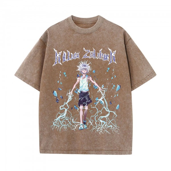 T-Shirt Délavé Streetwear Vintage Anime Hunter X Hunter Harajuku Tee|18,89 €|OKKO MODE