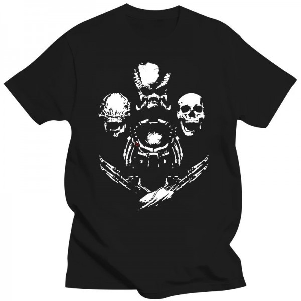 T-shirt à manches courtes pour hommes, design de vêtements, t-shirt fantaisie, extraterrestre contre prédateur, horreur, chasseu