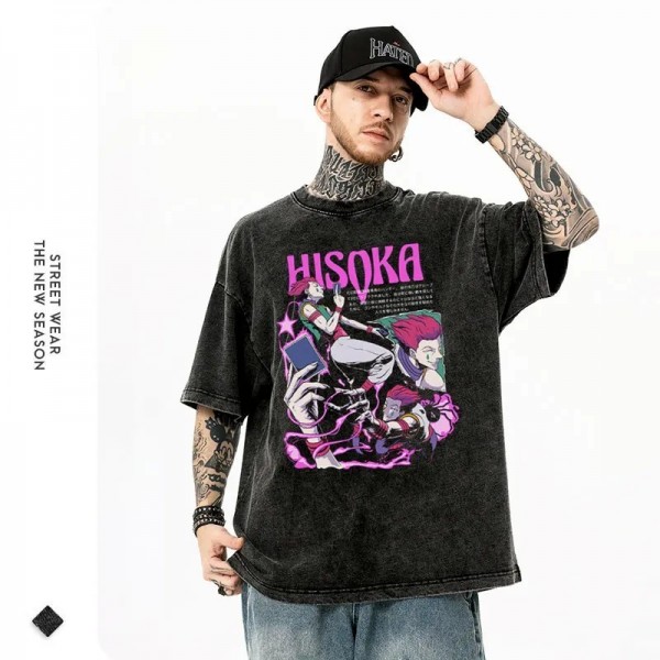 T-shirt délavé pour homme, streetwear rétro, anime Hunter x Hunter|31,49 €|OKKO MODE