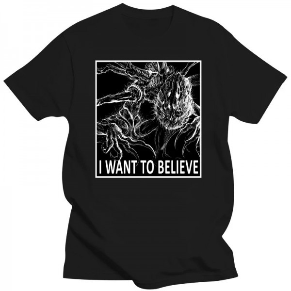 T-Shirt à Manches Courtes en Pur Coton Surdimensionné Gothique Yharnam I Want To Believe Bloodborne Hunters|14,39 €|OKKO MODE