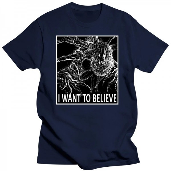 T-Shirt à Manches Courtes en Pur Coton Surdimensionné Gothique Yharnam I Want To Believe Bloodborne Hunters|14,39 €|OKKO MODE