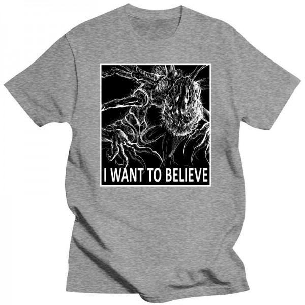 T-Shirt à Manches Courtes en Pur Coton Surdimensionné Gothique Yharnam I Want To Believe Bloodborne Hunters|14,39 €|OKKO MODE