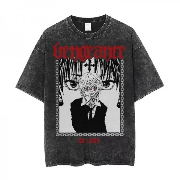 T-shirt Hisoka Morow Washed pour femme, streetwear hip hop vintage manga HxH|24,29 €|OKKO MODE