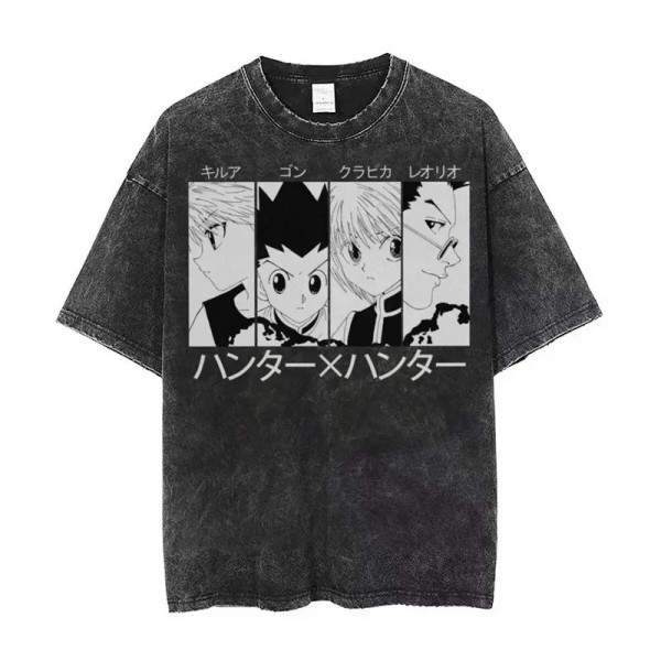 T-shirt Hisoka Morow Washed pour femme, streetwear hip hop vintage manga HxH|24,29 €|OKKO MODE