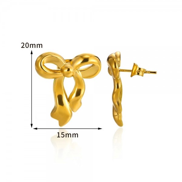 Piercing d'oreille en acier inoxydable doré - Boucles d'oreilles clou arc document|2,69 €|OKKO MODE