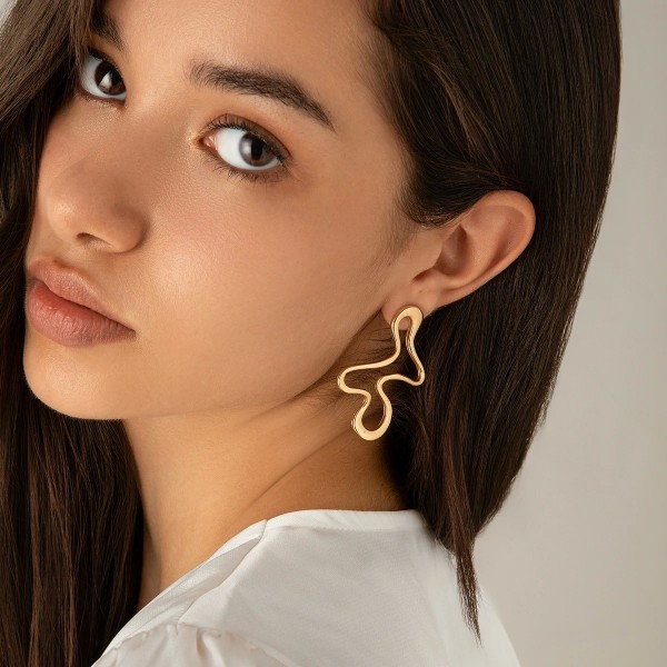 Boucles d'oreilles géométriques minimalistes pour femmes, style punk|2,69 €|OKKO MODE