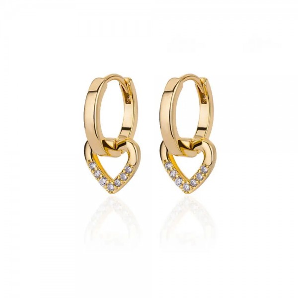 Boucles d'Oreilles Creuses en Acier Inoxydable pour Femme - Bijoux de Luxe Cœur|2,69 €|OKKO MODE