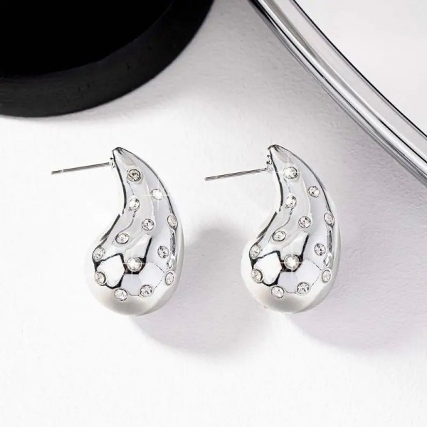 Boucles d'oreilles goutte cristal coloré luxe, acier inoxydable|2,69 €|OKKO MODE