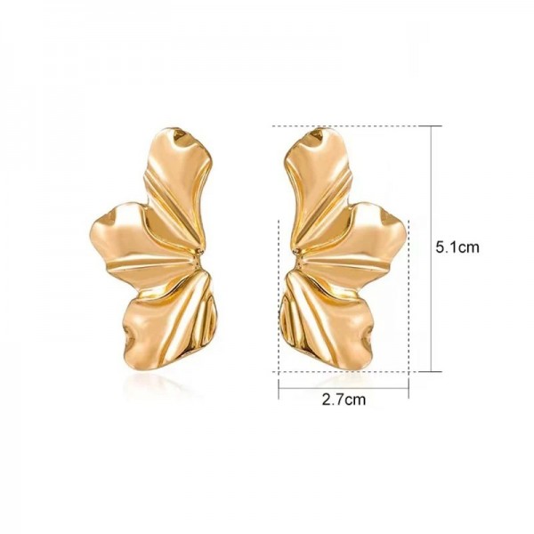 Boucles d'Oreilles Géométriques en Forme de Fleur - Bijoux Plage Or Chaud|2,69 €|OKKO MODE