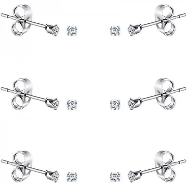 Boucles d'Oreilles Acier Inoxydable Plaqué Or 14K Femme Fille, Ensemble 2-6mm|2,69 €|OKKO MODE