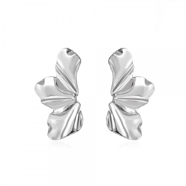 Boucles d'Oreilles en Métal Fleur Femme, Bijoux Or Argenté|1,79 €|OKKO MODE