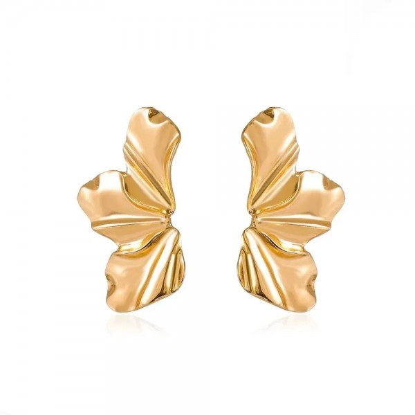 Boucles d'Oreilles en Métal Fleur Femme, Bijoux Or Argenté|1,79 €|OKKO MODE