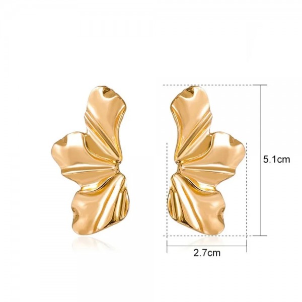 Boucles d'Oreilles en Métal Fleur Femme, Bijoux Or Argenté|1,79 €|OKKO MODE