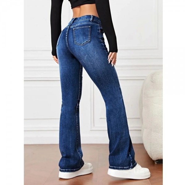 Jean slim en denim pour femmes, pantalon droit, décontracté|29,69 €|OKKO MODE