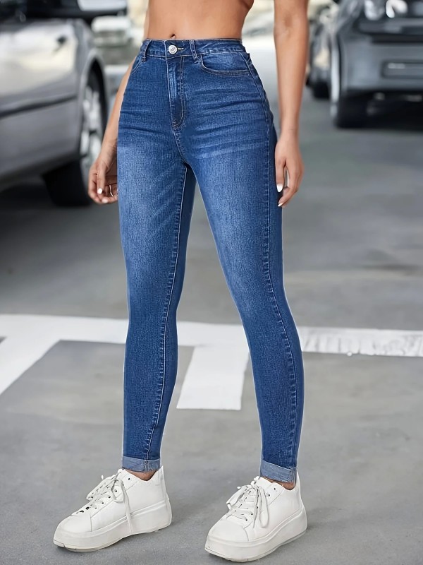 Jeans moulants de style européen et américain pour femmes, coupe couvertes élastique, pantalons haut audicropped assortis, vêtem|25,19 €|OKKO MODE