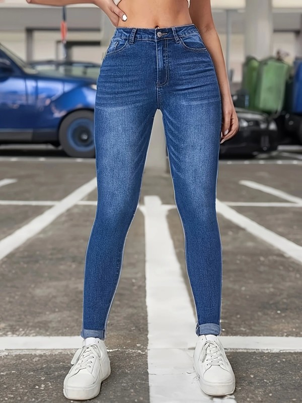 Jeans moulants de style européen et américain pour femmes, coupe couvertes élastique, pantalons haut audicropped assortis, vêtem|25,19 €|OKKO MODE