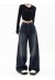 Pantalon amincissant taille haute pour femme, longueur au sol, jambe large et rétro | $21.66 | OKKO MODE