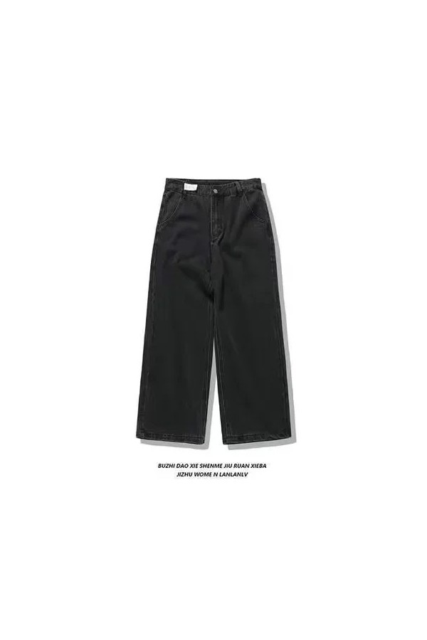 Jean patchwork brodé gothique hip-hop pour femme, pantalon décontracté à jambe large droite style américain Y2K|39,59 €|OKKO MODE