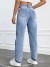 Jean déchiré taille haute automne 2023 pour femmes - Slim Denim jambe droite pantalon casual | 23,96 $ | OKKO MODE