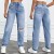 Jean déchiré taille haute automne 2023 pour femmes - Slim Denim jambe droite pantalon casual | 23,96 $ | OKKO MODE