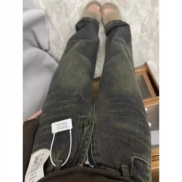 Jean Vintage à Jambes Larges pour Femme et Fille, Pantalon Taille Haute Amincissant|26,99 €|OKKO MODE