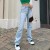Jean droit bleu clair femme coupe slim haute élasticité | 24,86 $ | OKKO MODE