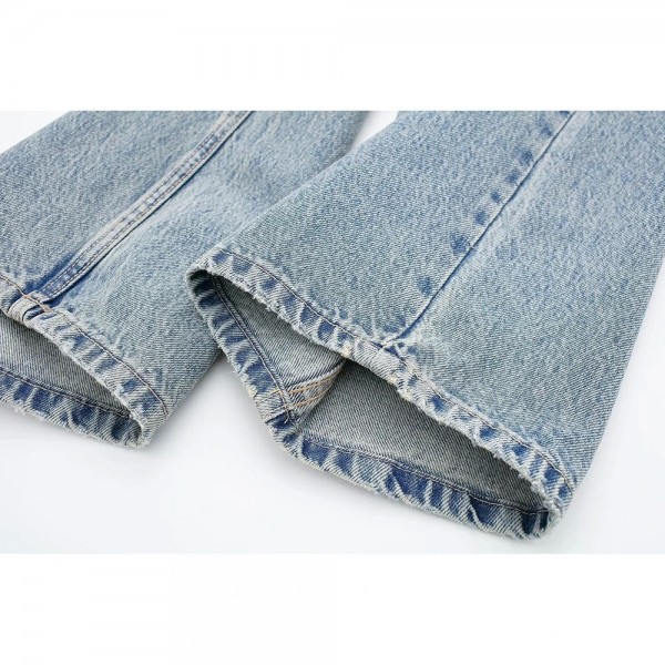 Jeans baggy taille haute pour femmes, pantalons en denim vintage, jeans déchirés à la mode Aadt FjPatchwork|41,39 €|OKKO MODE