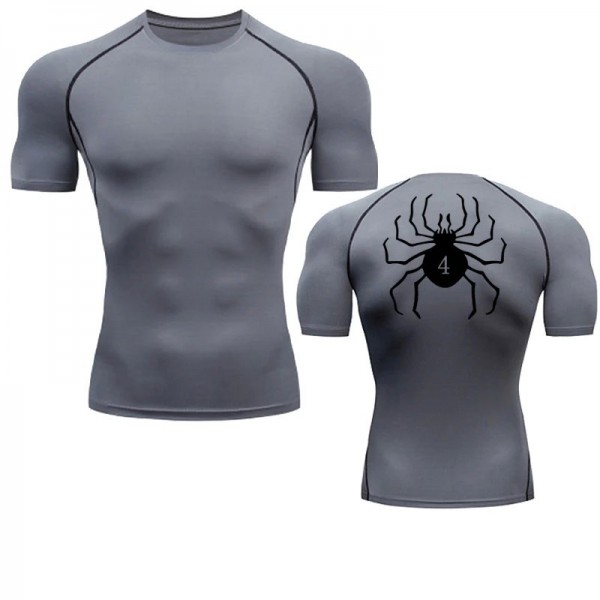 Chemises de compression à imprimé araignée pour hommes - Entraînement gym, maillot fitness - Manches courtes|9,89 €|OKKO MODE