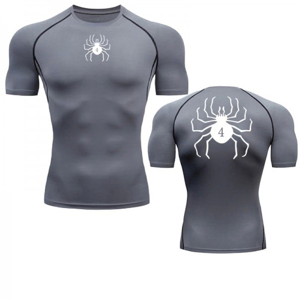 Chemises de compression à imprimé araignée pour hommes - Entraînement gym, maillot fitness - Manches courtes|9,89 €|OKKO MODE