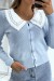 Chaqueta azul con cuello Claudine | 10,92 $ | OKKO MODE