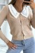 Chaleco beige con cuello Claudine | 10,92 $ | OKKO MODE