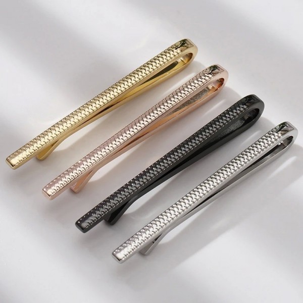 Pince à Cravate en Métal de Luxe pour Homme, Fermoir Barre Clip