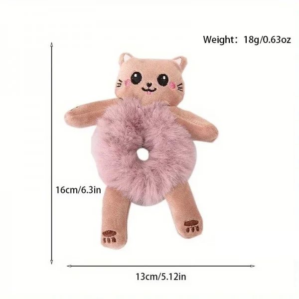 Chouchou élastique en peluche pour femmes - Bande de cheveux mignonne verte