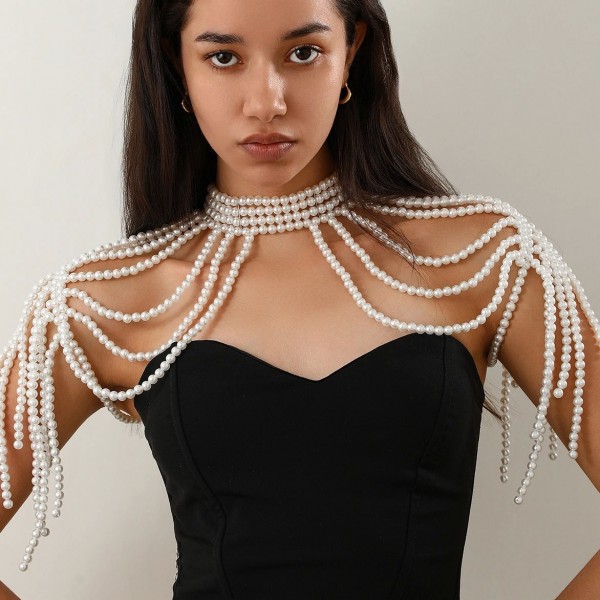 Colliers multicouches perles femmes - Bijoux gothiques élégants