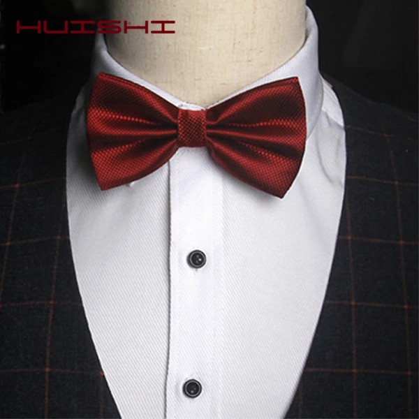Nœud papillon classique à carreaux solides pour hommes, noir/or/rouge/vert/rose/bleu/blanc