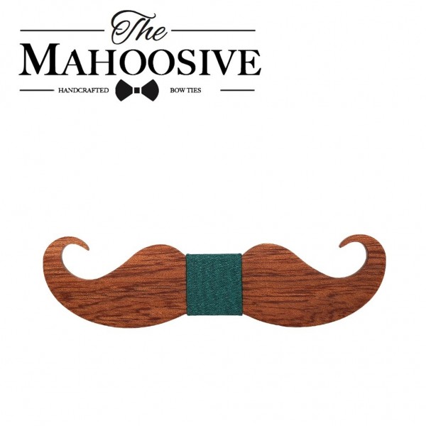 Papillon en bois pour homme, moustache ancienne école 138