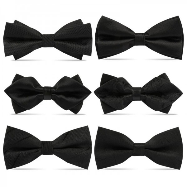 Papillon Classique Réglable pour Homme, Papillon de Mariage Noir