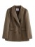 Women's Wool Grid Pattern Casual Coat Brown Winter Large Size Retro | $66.79 | OKKO MODE