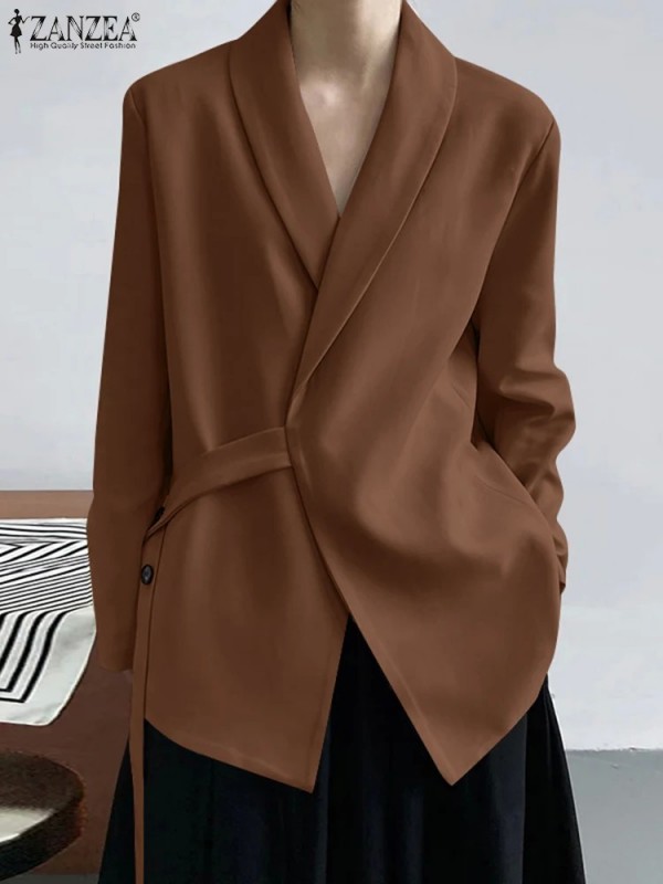 Elegant Sleeve Sulf Blazer for Women, Korean Fashion Fall 2024