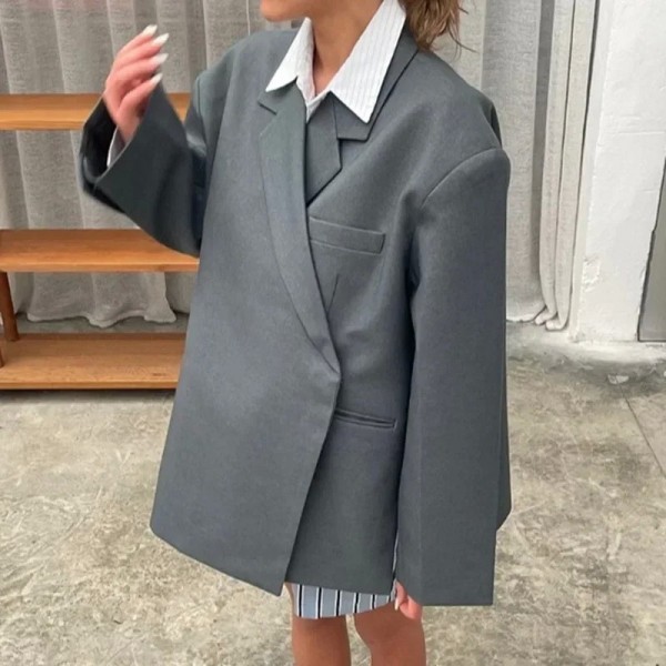 Casaco blazer oversized feminino - monocromático