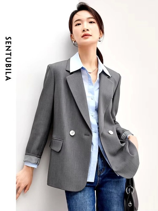 Blazer de couture à manches longues pour femme - Veste d'affaires optique ADT