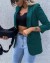 Roter langer Blazer für Damen, schwarze legere Bürojacke | 21,45 $ | OKKO MODE