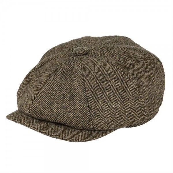 Casquette en laine Tweed BOTVELA pour hommes et femmes - Chapeau britannique rétro Gatsby, casquette plate homme/femme