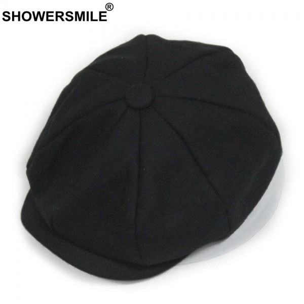 Chapeau octogonal en laine pour hommes et femmes - Tweed à chevrons SHOWERSMILE