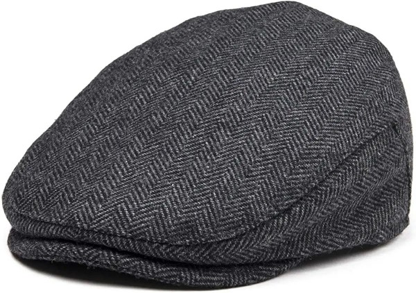 Casquette plate en tweed pour enfants 2-5 ans, chevrons garçons filles