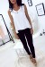Two-Tone Top with Rhinestone Embellished Neckline and Extended Back. Women's Fashion Piece | €3.15 | OKKO MODE