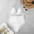 Maillot de bain push up pour femmes, couleur unie, taille haute, rouge, blanc, rose, vêtements de plage, d'été, 2024 | 10,88 $ | OKKO MODE