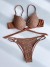 Biquíni push up de café treliça - Conjunto duas peças 2024 - Mulheres sexy. | 16,57 $ | OKKO MODE